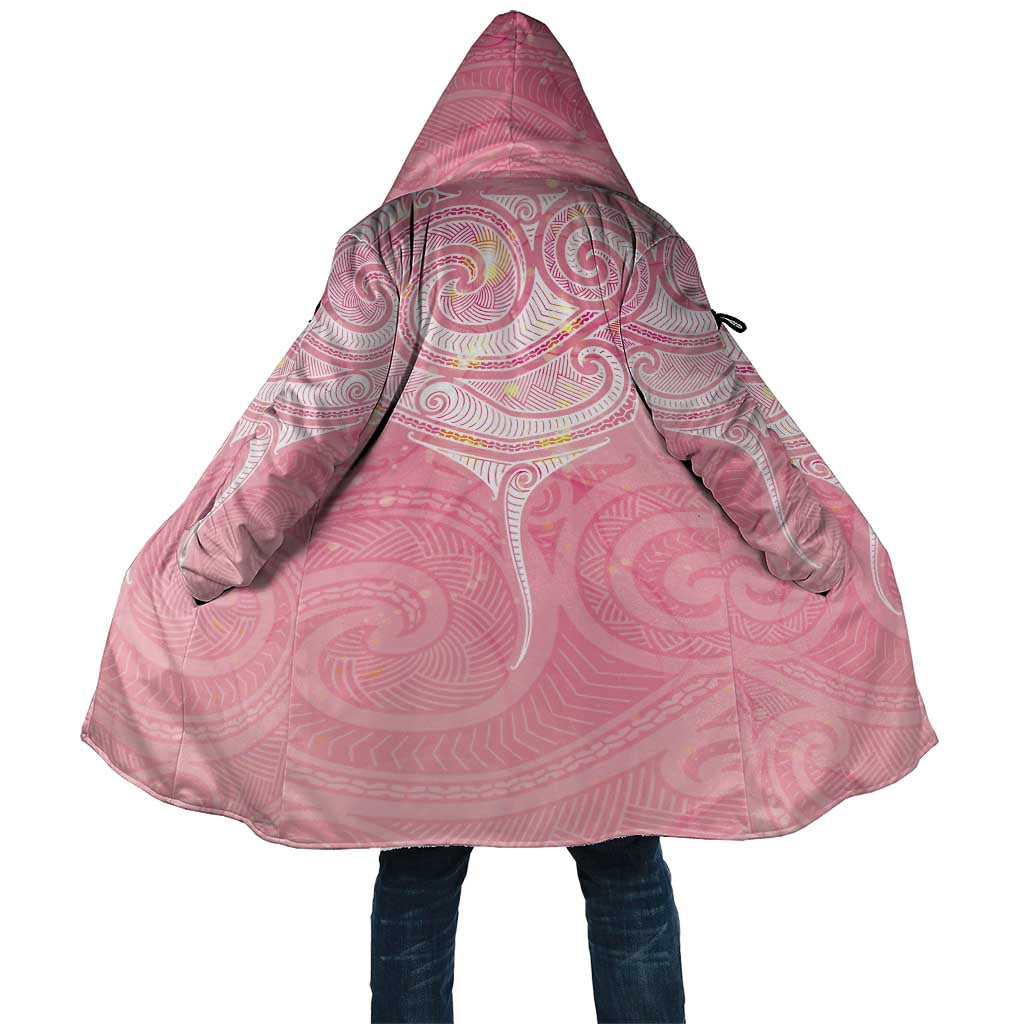 Breast Cancer Awareness Maori Aotearoa Cloak Manta Ray - Pink Glaze - Aussie Hoodie