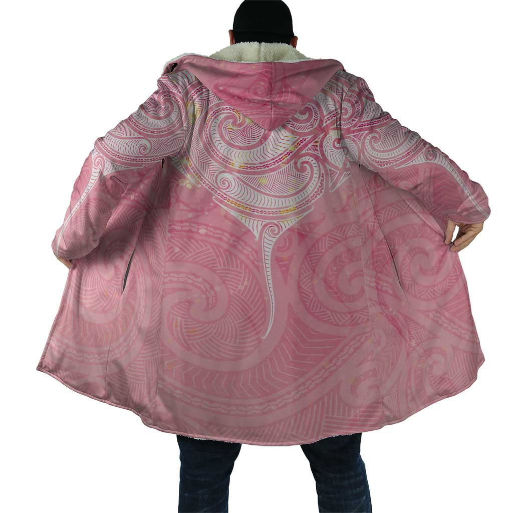 Breast Cancer Awareness Maori Aotearoa Cloak Manta Ray - Pink Glaze - Aussie Hoodie