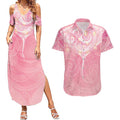 Breast Cancer Awareness Maori Aotearoa Couples Matching Summer Maxi Dress and Hawaiian Shirt Manta Ray - Pink Glaze - Aussie Hoodie