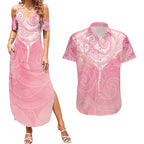 Breast Cancer Awareness Maori Aotearoa Couples Matching Summer Maxi Dress and Hawaiian Shirt Manta Ray - Pink Glaze - Aussie Hoodie