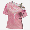 Breast Cancer Awareness Maori Aotearoa Cross Shoulder Shirt Manta Ray - Pink Glaze - Aussie Hoodie