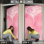Breast Cancer Awareness Maori Aotearoa Door Cover Manta Ray - Pink Glaze - Aussie Hoodie