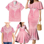 Breast Cancer Awareness Maori Aotearoa Family Matching Mermaid Dress and Hawaiian Shirt Manta Ray - Pink Glaze - Aussie Hoodie