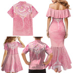 Breast Cancer Awareness Maori Aotearoa Family Matching Mermaid Dress and Hawaiian Shirt Manta Ray - Pink Glaze - Aussie Hoodie