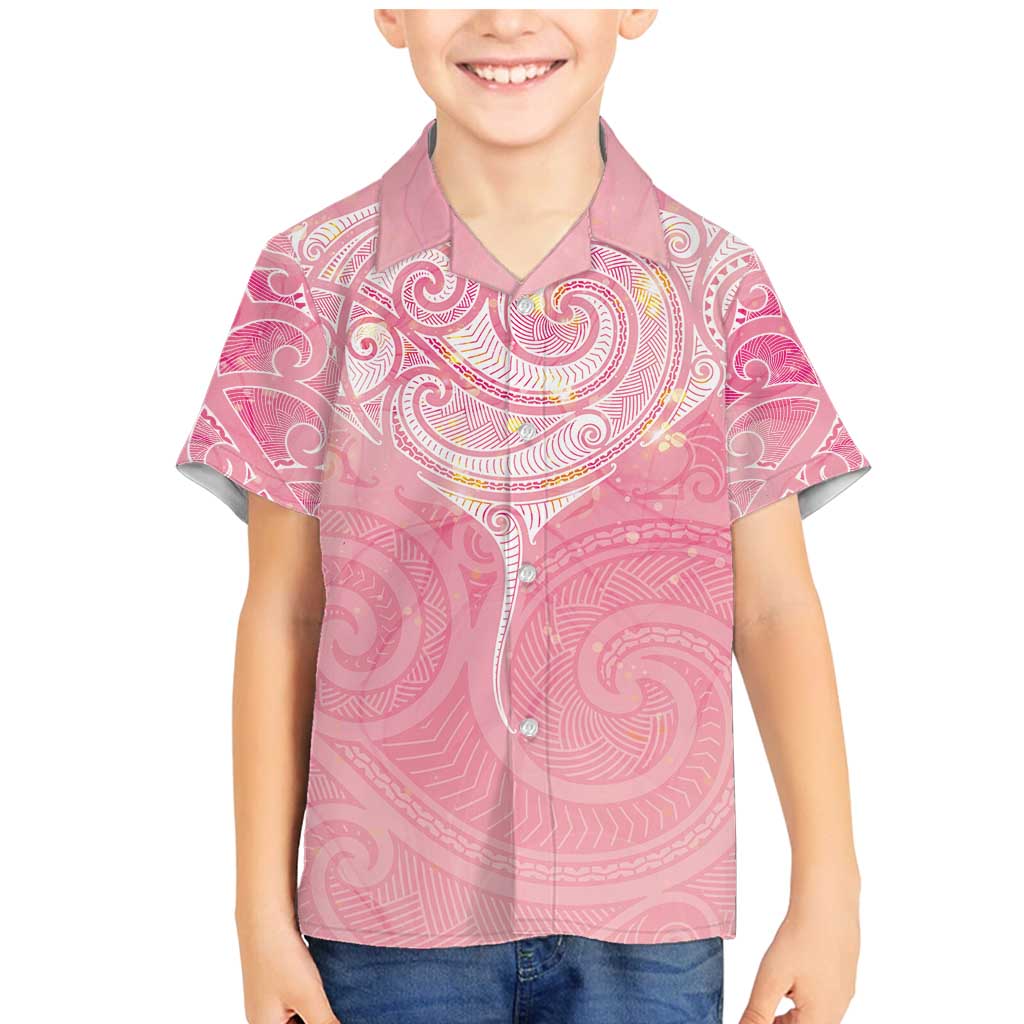 Breast Cancer Awareness Maori Aotearoa Family Matching Mermaid Dress and Hawaiian Shirt Manta Ray - Pink Glaze - Aussie Hoodie