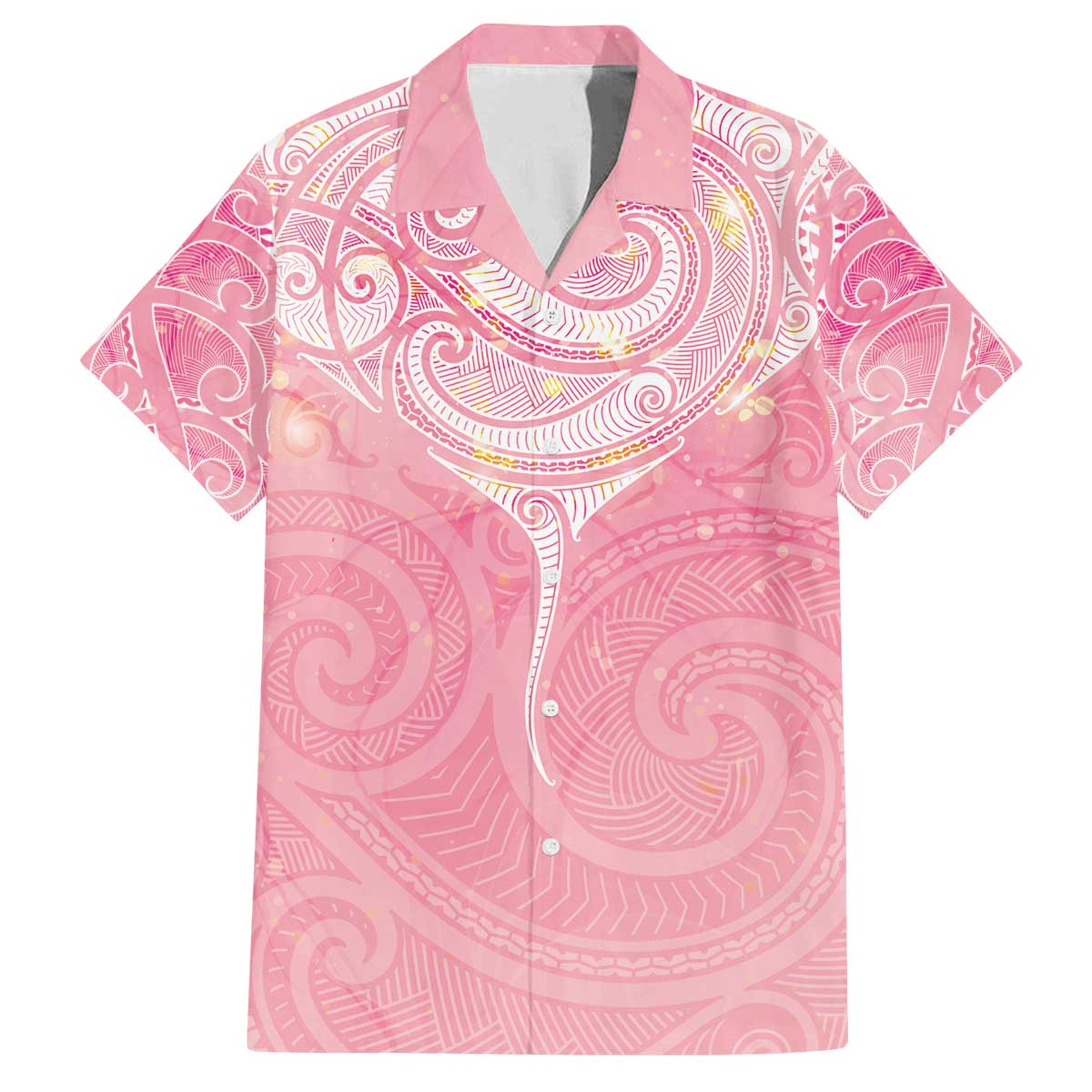 Breast Cancer Awareness Maori Aotearoa Family Matching Off The Shoulder Long Sleeve Dress and Hawaiian Shirt Manta Ray - Pink Glaze - Aussie Hoodie
