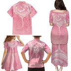 Breast Cancer Awareness Maori Aotearoa Family Matching Puletasi and Hawaiian Shirt Manta Ray - Pink Glaze - Aussie Hoodie