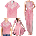 Breast Cancer Awareness Maori Aotearoa Family Matching Tank Maxi Dress and Hawaiian Shirt Manta Ray - Pink Glaze - Aussie Hoodie