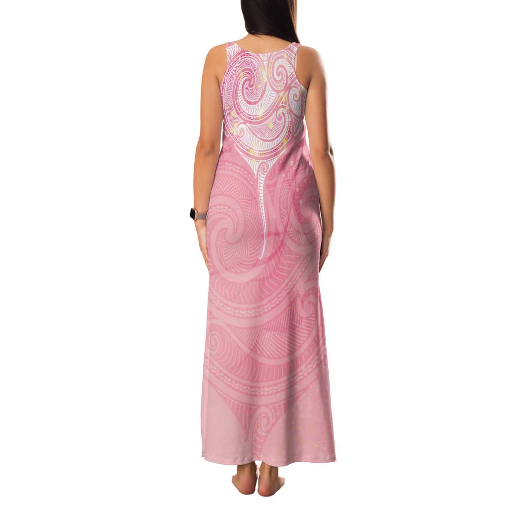 Breast Cancer Awareness Maori Aotearoa Family Matching Tank Maxi Dress and Hawaiian Shirt Manta Ray - Pink Glaze - Aussie Hoodie