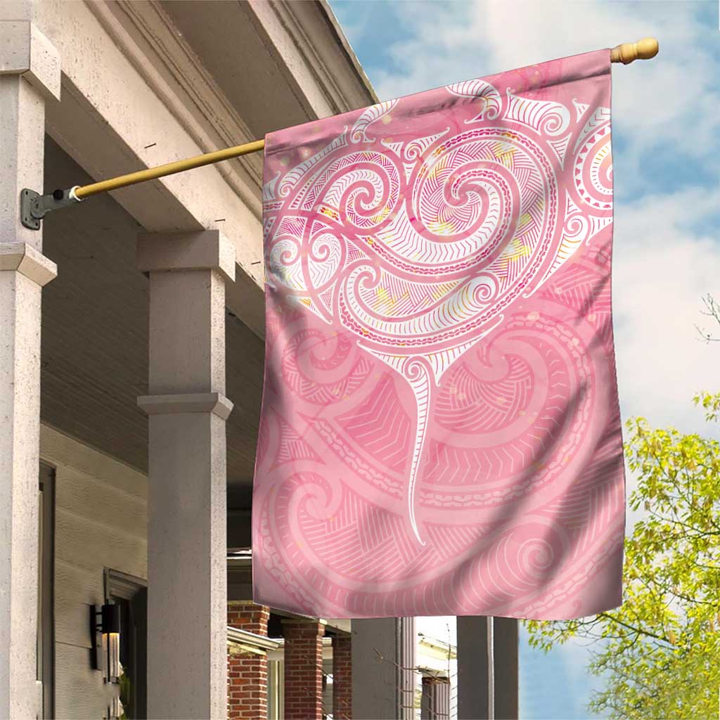 Breast Cancer Awareness Maori Aotearoa Garden Flag Manta Ray - Pink Glaze - Aussie Hoodie