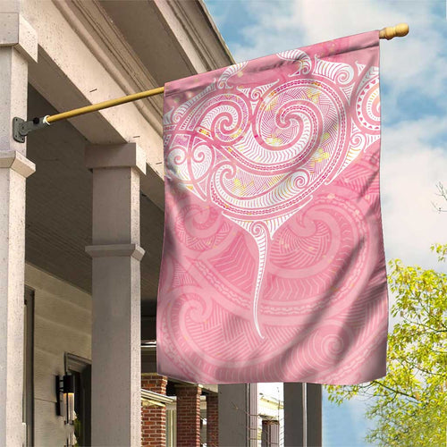 Breast Cancer Awareness Maori Aotearoa Garden Flag Manta Ray - Pink Glaze - Aussie Hoodie