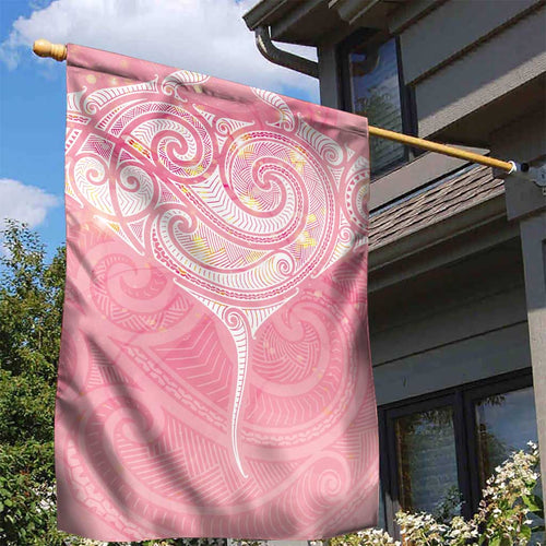 Breast Cancer Awareness Maori Aotearoa Garden Flag Manta Ray - Pink Glaze - Aussie Hoodie