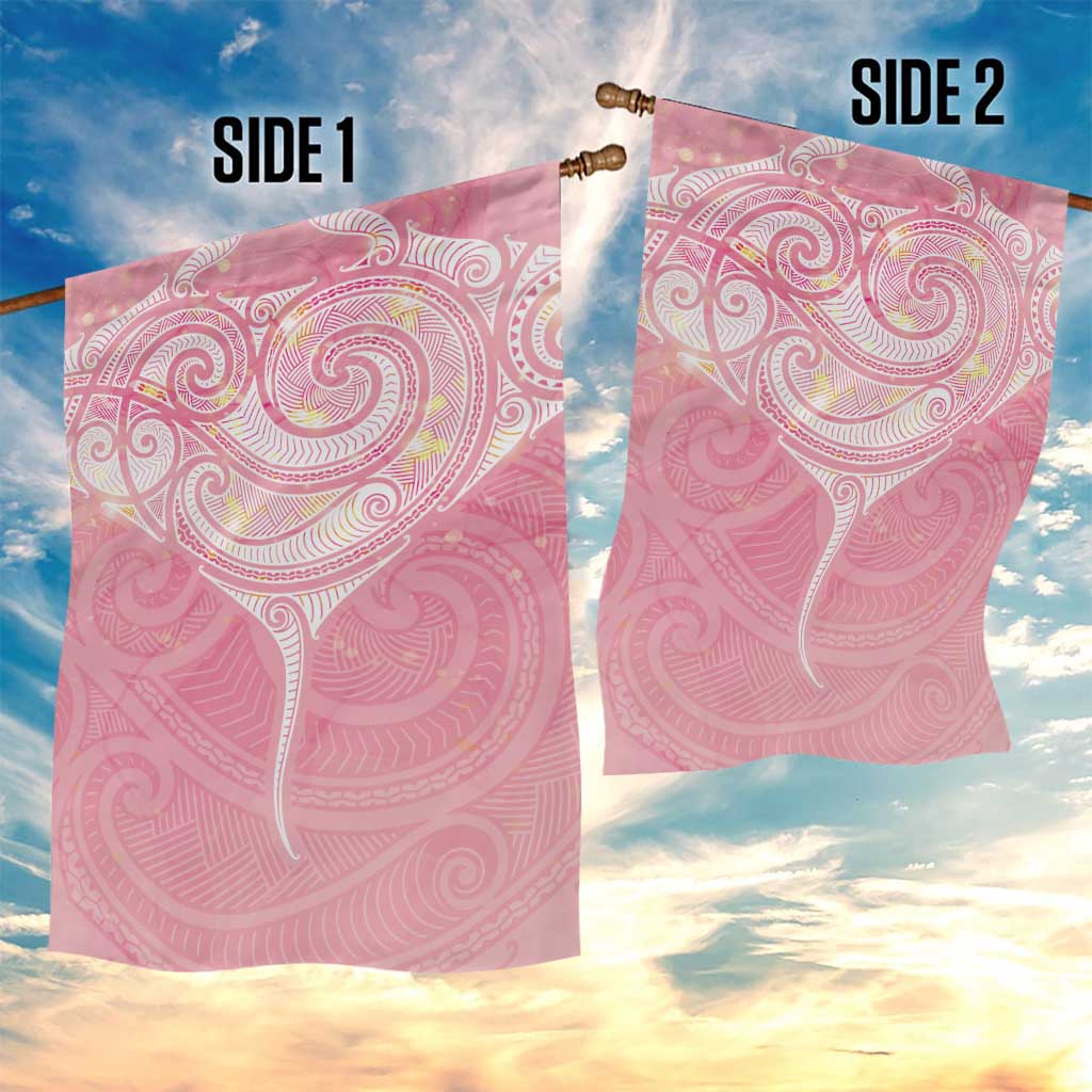 Breast Cancer Awareness Maori Aotearoa Garden Flag Manta Ray - Pink Glaze - Aussie Hoodie