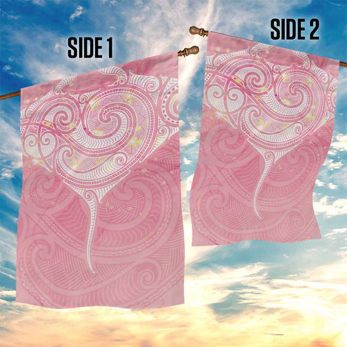 Breast Cancer Awareness Maori Aotearoa Garden Flag Manta Ray - Pink Glaze - Aussie Hoodie
