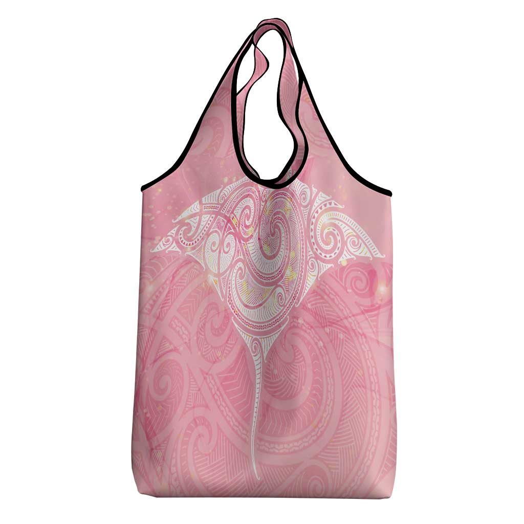 Breast Cancer Awareness Maori Aotearoa Grocery Bag Manta Ray - Pink Glaze - Aussie Hoodie