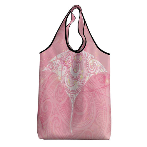 Breast Cancer Awareness Maori Aotearoa Grocery Bag Manta Ray - Pink Glaze - Aussie Hoodie