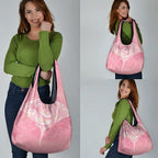 Breast Cancer Awareness Maori Aotearoa Grocery Bag Manta Ray - Pink Glaze - Aussie Hoodie