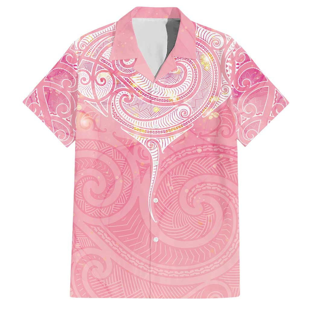 Breast Cancer Awareness Maori Aotearoa Hawaiian Shirt Manta Ray - Pink Glaze - Aussie Hoodie