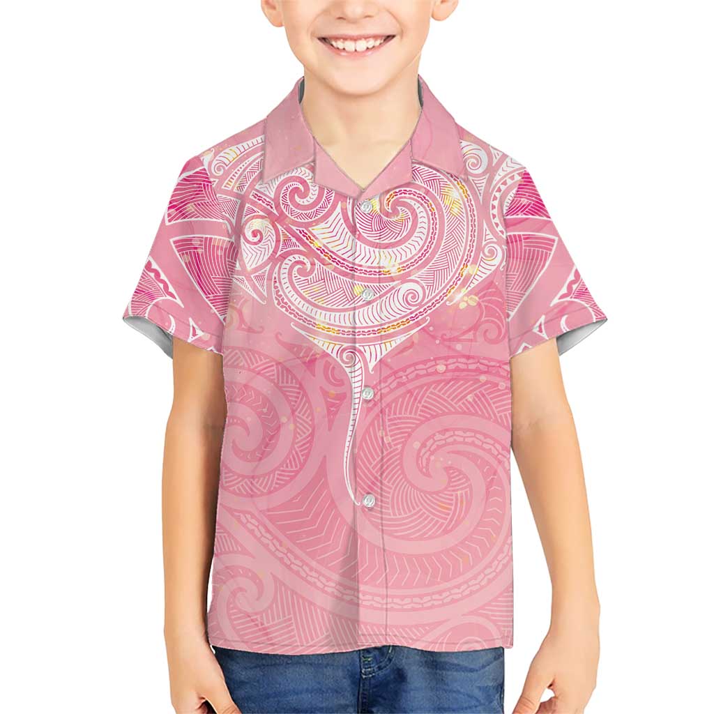 Breast Cancer Awareness Maori Aotearoa Hawaiian Shirt Manta Ray - Pink Glaze - Aussie Hoodie