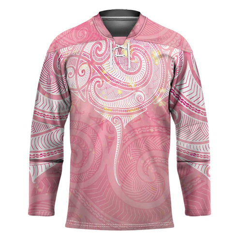 Breast Cancer Awareness Maori Aotearoa Hockey Jersey Manta Ray - Pink Glaze - Aussie Hoodie