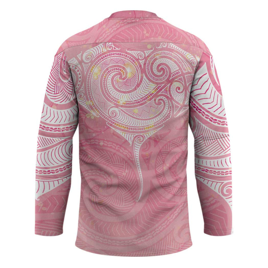 Breast Cancer Awareness Maori Aotearoa Hockey Jersey Manta Ray - Pink Glaze - Aussie Hoodie