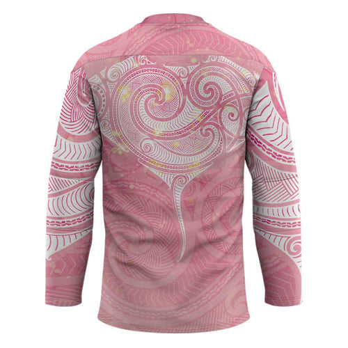 Breast Cancer Awareness Maori Aotearoa Hockey Jersey Manta Ray - Pink Glaze - Aussie Hoodie
