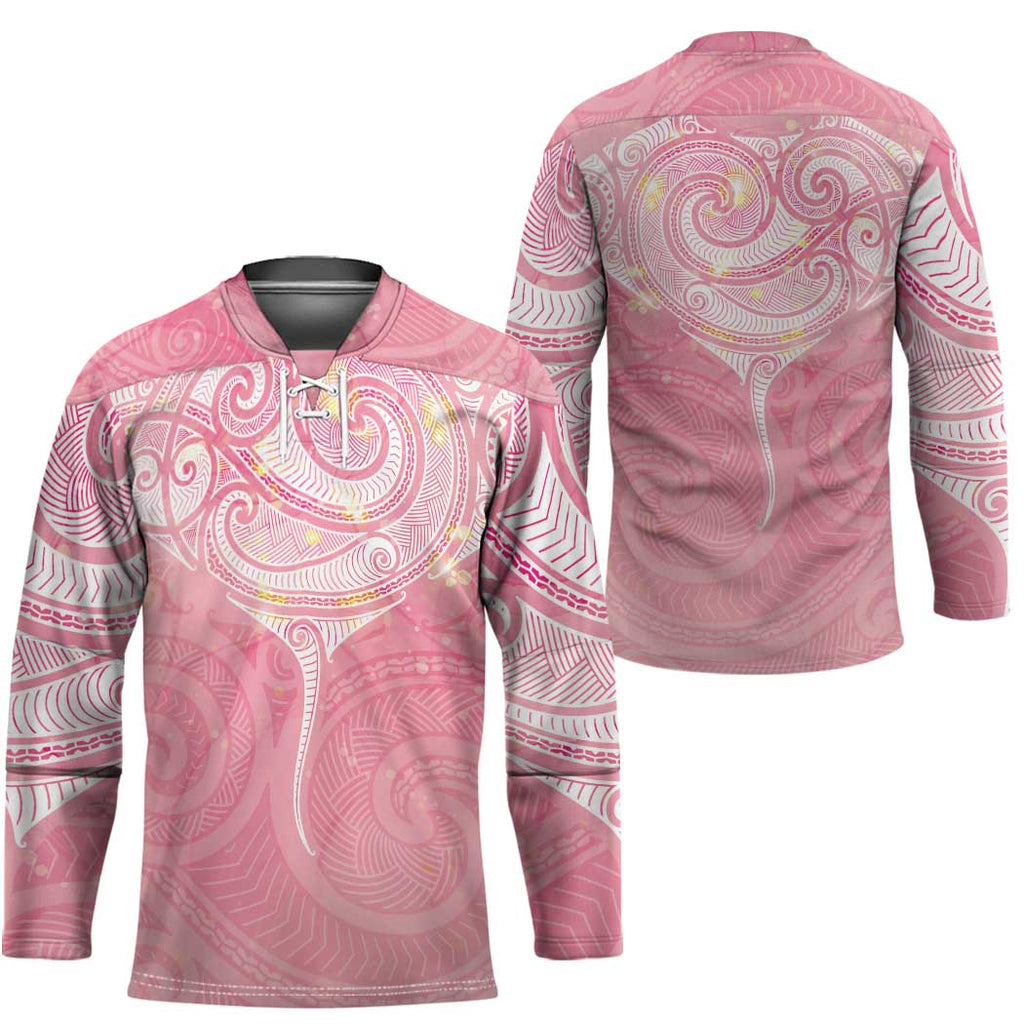 Breast Cancer Awareness Maori Aotearoa Hockey Jersey Manta Ray - Pink Glaze - Aussie Hoodie