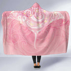 Breast Cancer Awareness Maori Aotearoa Hooded Blanket Manta Ray - Pink Glaze - Aussie Hoodie