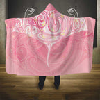 Breast Cancer Awareness Maori Aotearoa Hooded Blanket Manta Ray - Pink Glaze - Aussie Hoodie