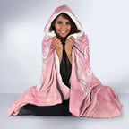 Breast Cancer Awareness Maori Aotearoa Hooded Blanket Manta Ray - Pink Glaze - Aussie Hoodie