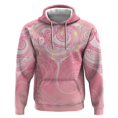 Breast Cancer Awareness Maori Aotearoa Hoodie Manta Ray - Pink Glaze - Aussie Hoodie