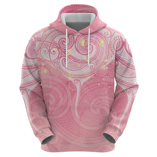 Breast Cancer Awareness Maori Aotearoa Hoodie Manta Ray - Pink Glaze - Aussie Hoodie