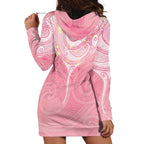 Breast Cancer Awareness Maori Aotearoa Hoodie Dress Manta Ray - Pink Glaze - Aussie Hoodie