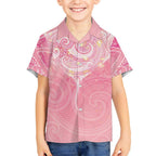 Breast Cancer Awareness Maori Aotearoa Kid Hawaiian Shirt Manta Ray - Pink Glaze - Aussie Hoodie