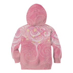 Breast Cancer Awareness Maori Aotearoa Kid Hoodie Manta Ray - Pink Glaze - Aussie Hoodie