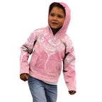 Breast Cancer Awareness Maori Aotearoa Kid Hoodie Manta Ray - Pink Glaze - Aussie Hoodie