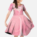 Breast Cancer Awareness Maori Aotearoa Kid Short Sleeve Dress Manta Ray - Pink Glaze - Aussie Hoodie