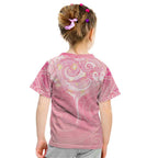 Breast Cancer Awareness Maori Aotearoa Kid T Shirt Manta Ray - Pink Glaze - Aussie Hoodie
