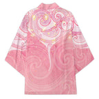 Breast Cancer Awareness Maori Aotearoa Kimono Manta Ray - Pink Glaze - Aussie Hoodie