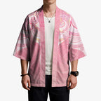 Breast Cancer Awareness Maori Aotearoa Kimono Manta Ray - Pink Glaze - Aussie Hoodie