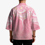 Breast Cancer Awareness Maori Aotearoa Kimono Manta Ray - Pink Glaze - Aussie Hoodie
