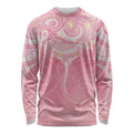 Breast Cancer Awareness Maori Aotearoa Long Sleeve Shirt Manta Ray - Pink Glaze - Aussie Hoodie