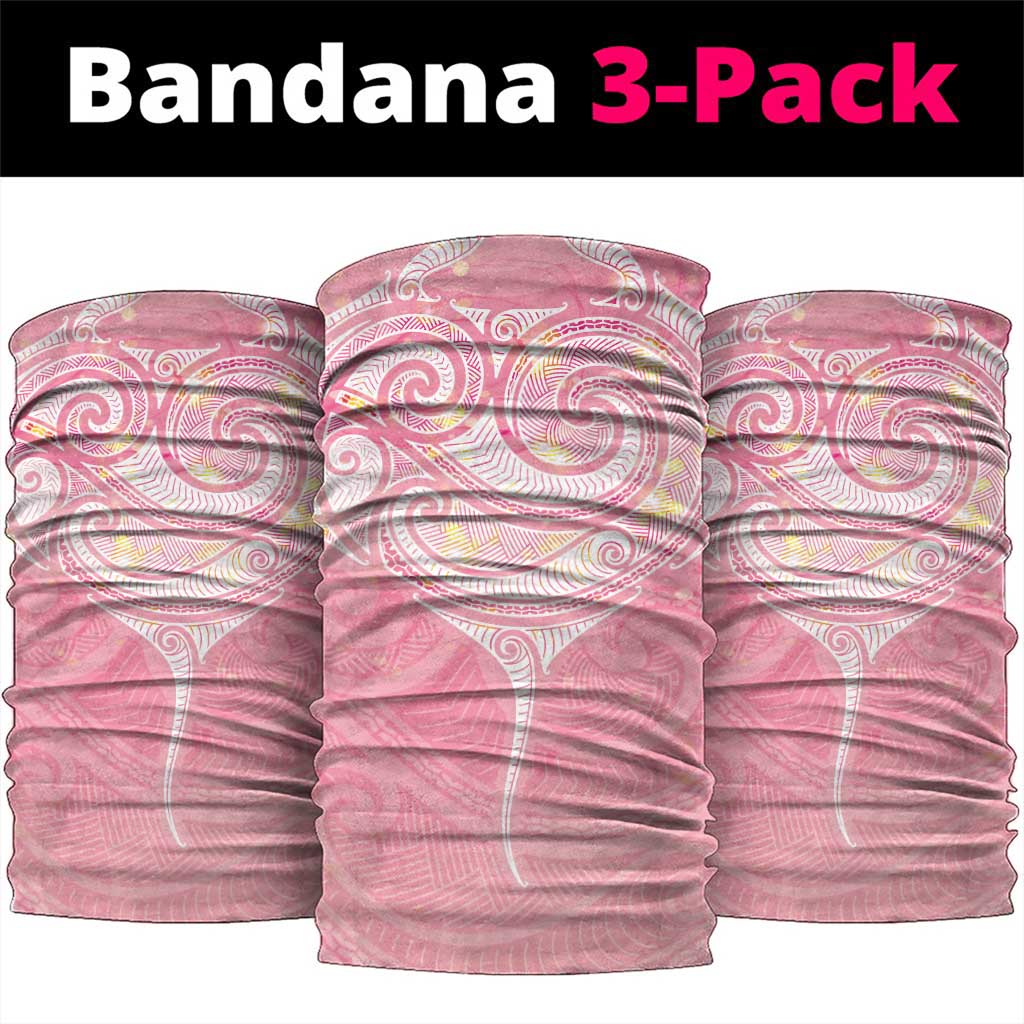 Breast Cancer Awareness Maori Aotearoa Neck Gaiter Manta Ray - Pink Glaze - Aussie Hoodie