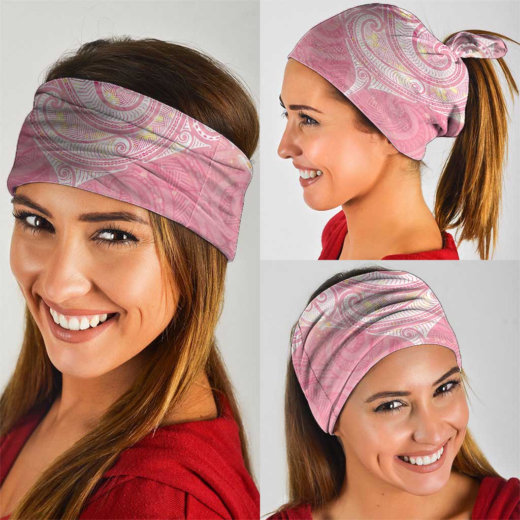Breast Cancer Awareness Maori Aotearoa Neck Gaiter Manta Ray - Pink Glaze - Aussie Hoodie