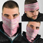 Breast Cancer Awareness Maori Aotearoa Neck Gaiter Manta Ray - Pink Glaze - Aussie Hoodie