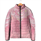Breast Cancer Awareness Maori Aotearoa Padded Jacket Manta Ray - Pink Glaze - Aussie Hoodie