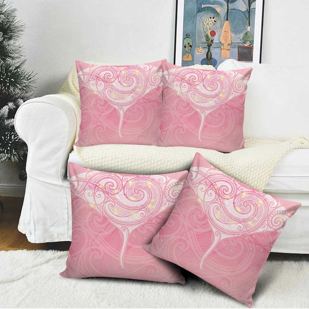 Breast Cancer Awareness Maori Aotearoa Pillow Cover Manta Ray - Pink Glaze - Aussie Hoodie