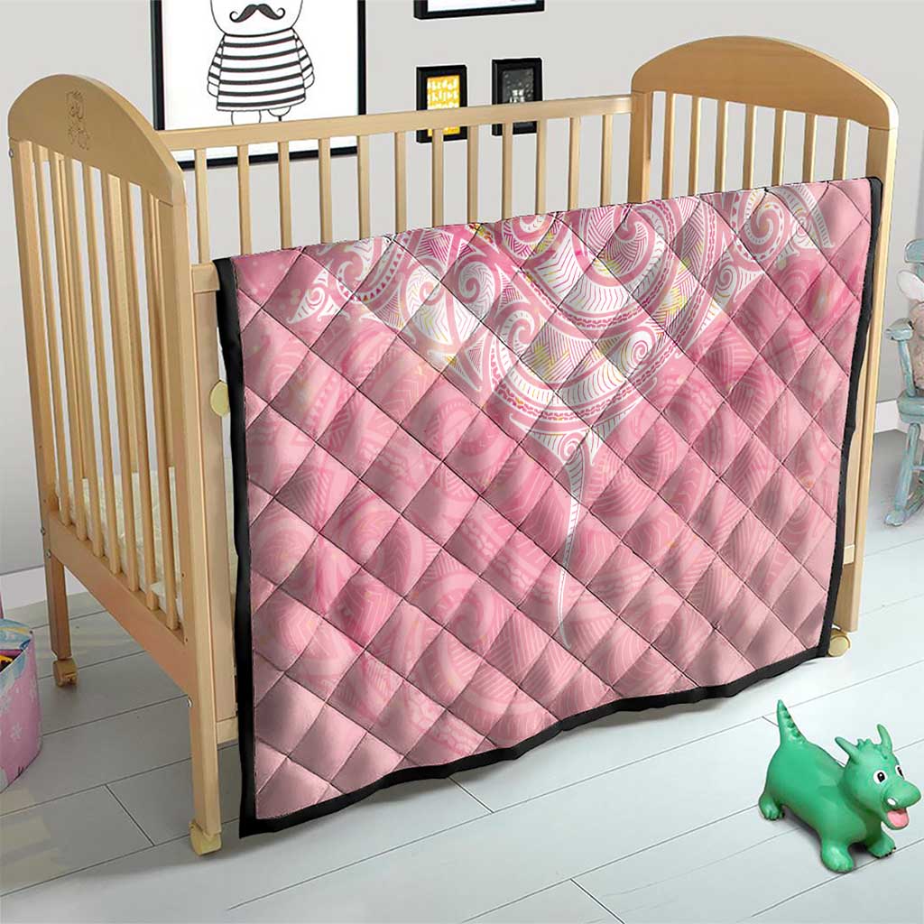 Breast Cancer Awareness Maori Aotearoa Quilt Manta Ray - Pink Glaze - Aussie Hoodie
