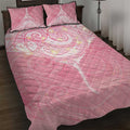 Breast Cancer Awareness Maori Aotearoa Quilt Bed Set Manta Ray - Pink Glaze - Aussie Hoodie