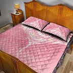 Breast Cancer Awareness Maori Aotearoa Quilt Bed Set Manta Ray - Pink Glaze - Aussie Hoodie